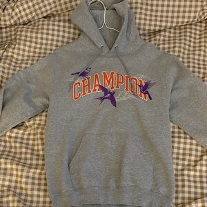 Vintage Champion Gray Hoodie with Birds